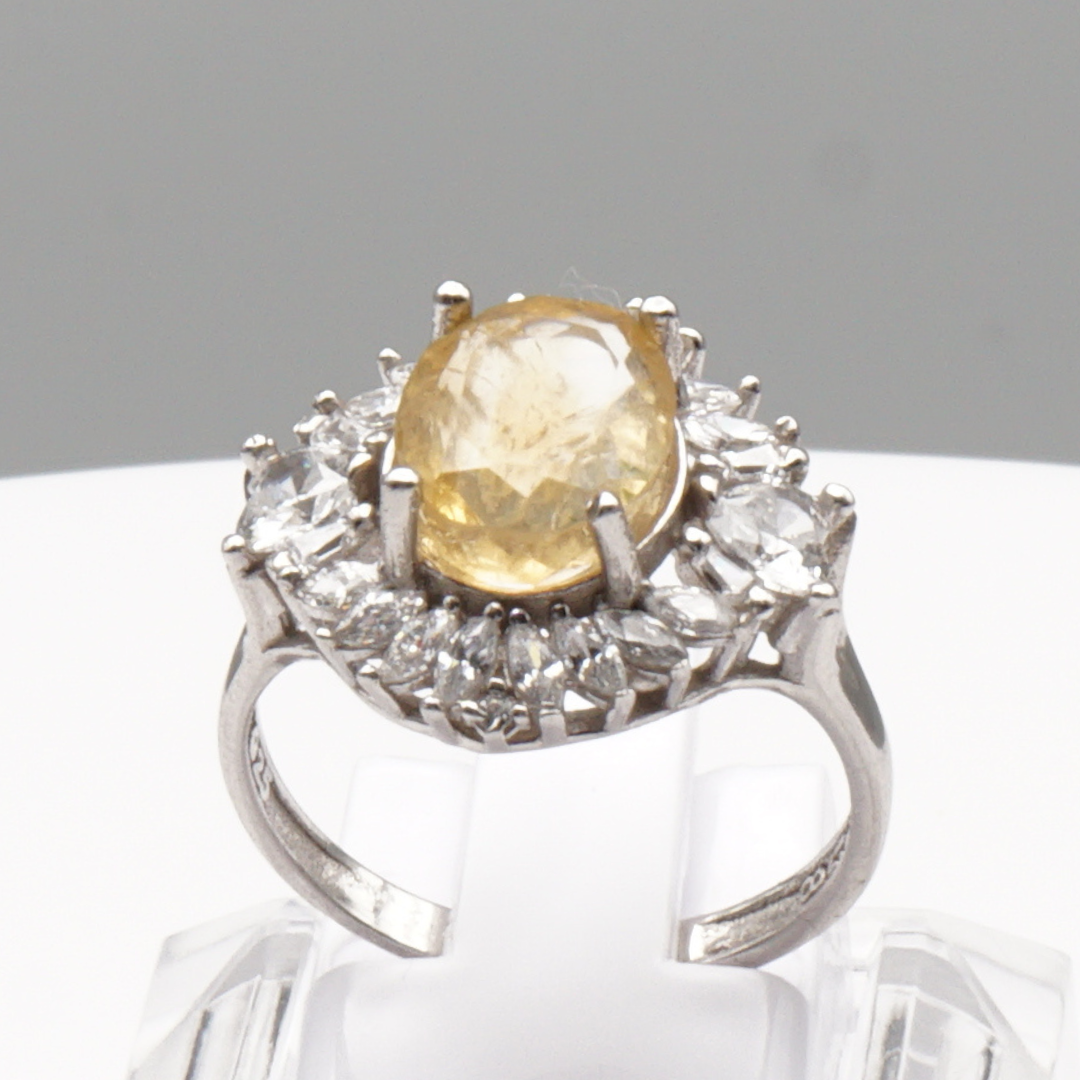 925 Silber Damen Ring mit echtem Citrin