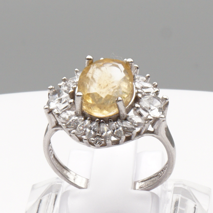 925 Silber Damen Ring mit echtem Citrin