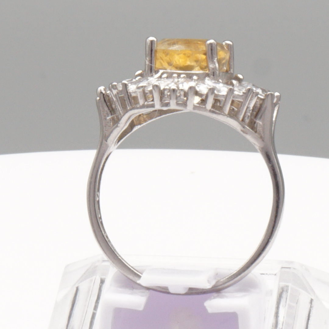 925 Silber Damen Ring mit echtem Citrin