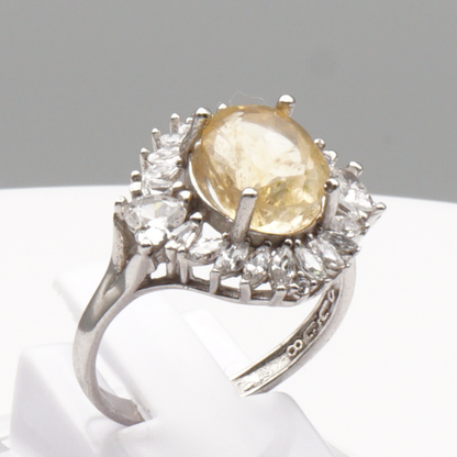 925 Silber Damen Ring mit echtem Citrin