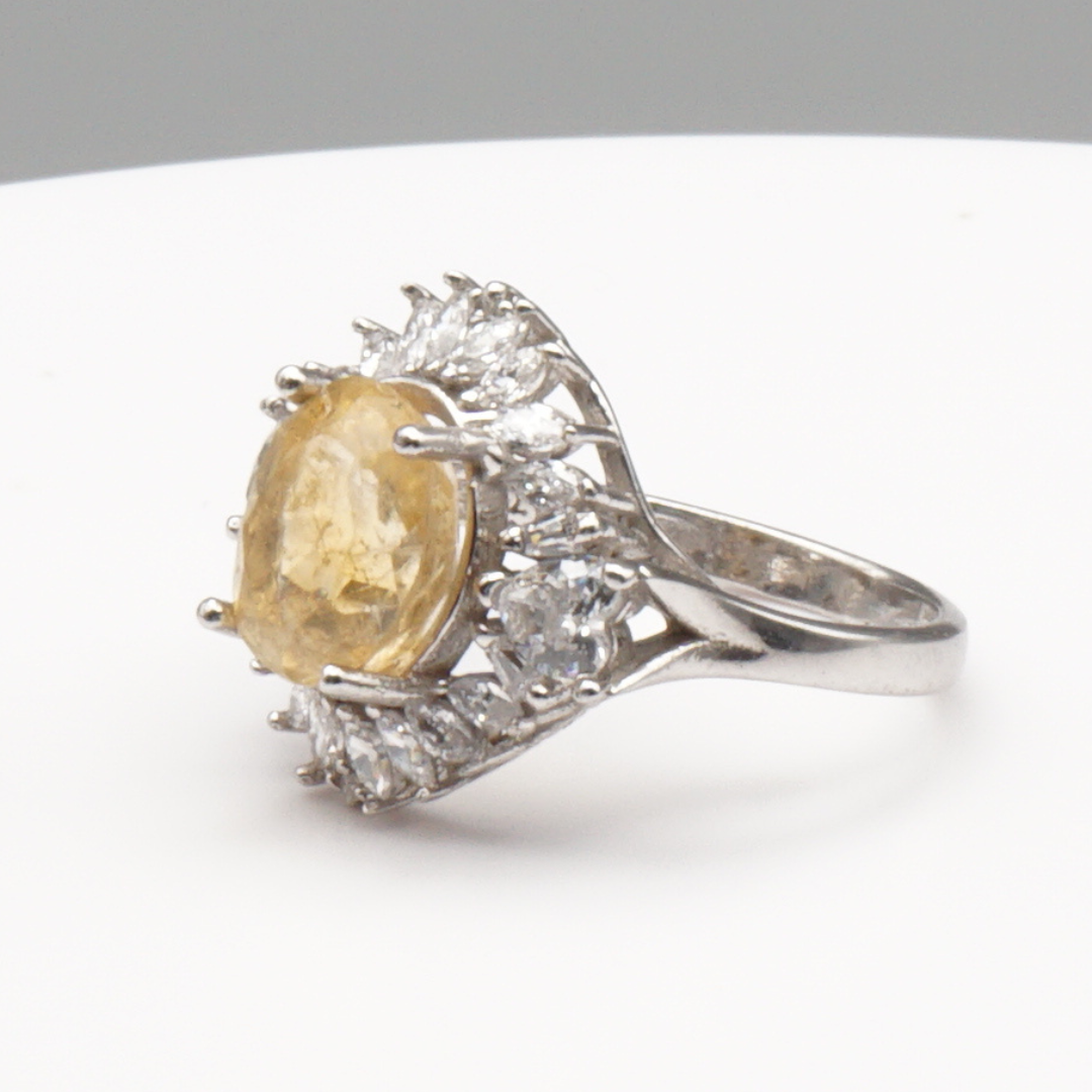 925 Silber Damen Ring mit echtem Citrin