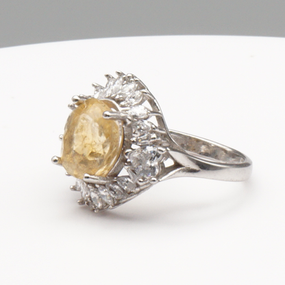 925 Silber Damen Ring mit echtem Citrin