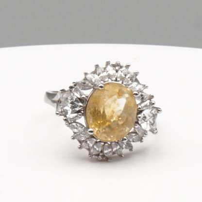925 Silber Damen Ring mit echtem Citrin