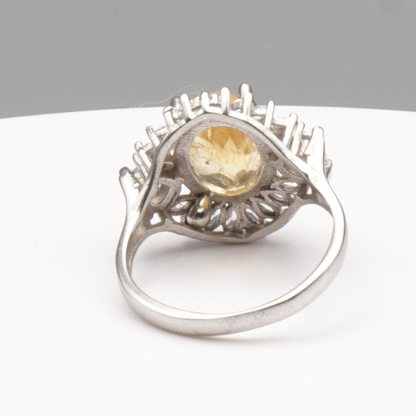 925 Silber Damen Ring mit echtem Citrin