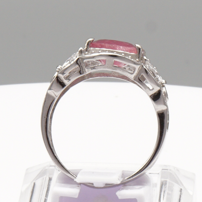 925 Silber Damen Ring mit echtem Rubin - Yaqoot