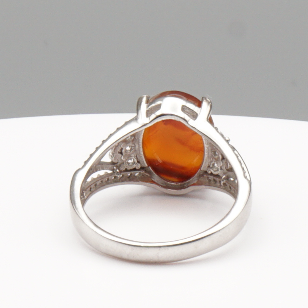 925 Silber Damen Ring mit Jemen Achat - Aqeeq Yamani