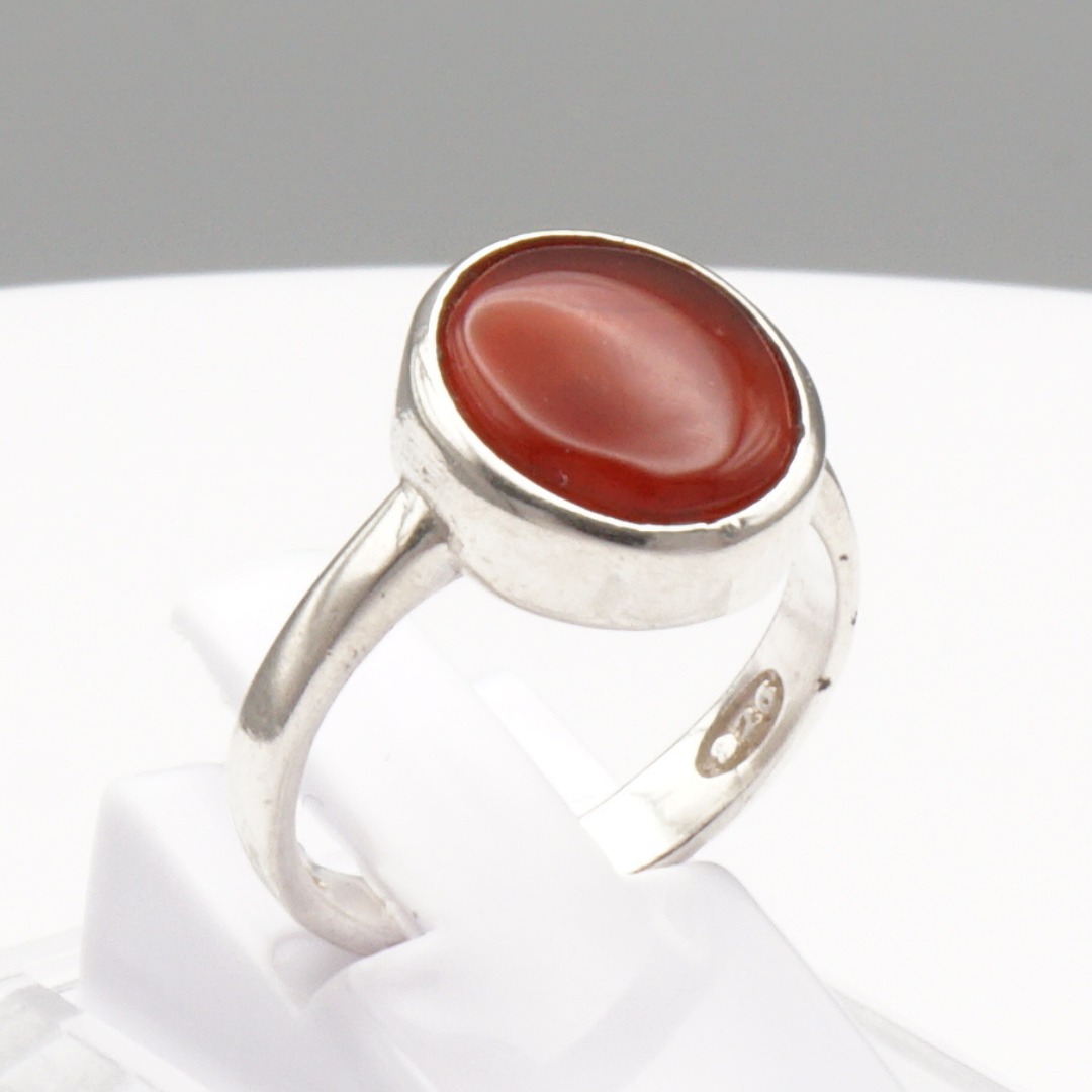 925 Silber Damen Ring mit Jemen Achat - Aqeeq Yamani