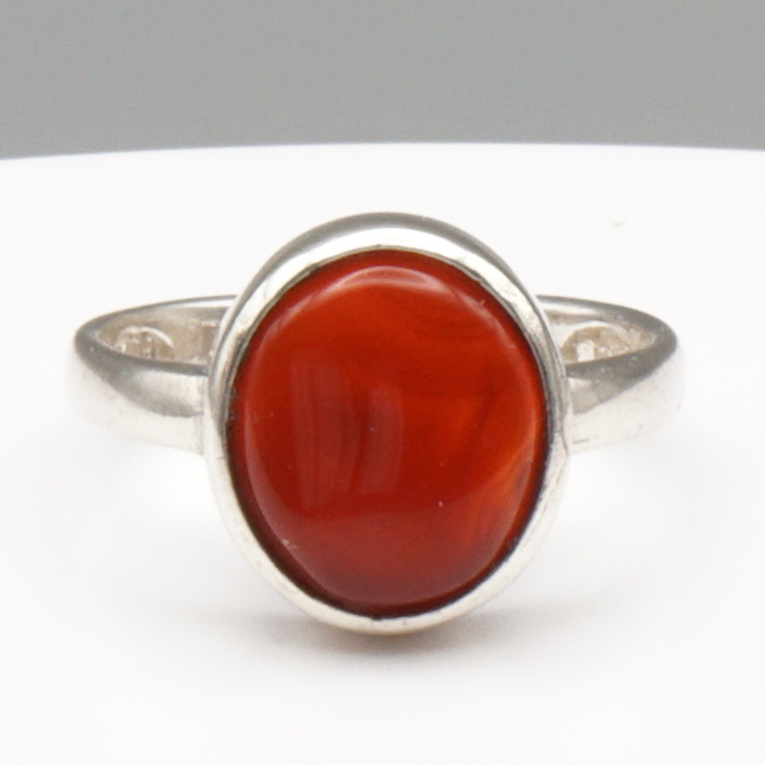 925 Silber Damen Ring mit Jemen Achat - Aqeeq Yamani