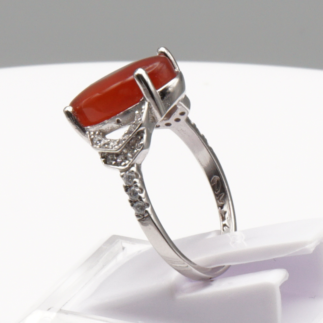 925 Silber Damen Ring mit Jemen Achat - Aqeeq Yamani