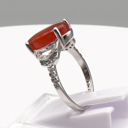 925 Silber Damen Ring mit Jemen Achat - Aqeeq Yamani