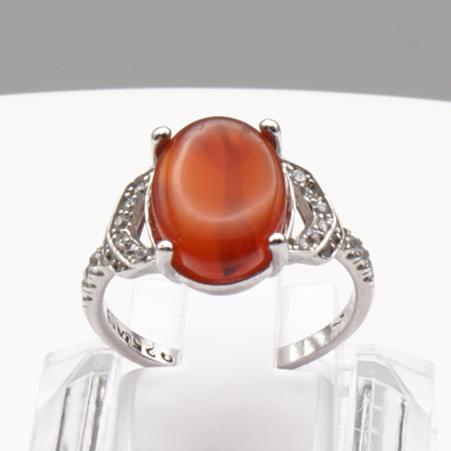 925 Silber Damen Ring mit Jemen Achat - Aqeeq Yamani