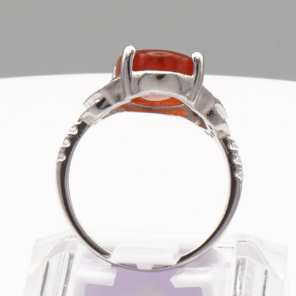 925 Silber Damen Ring mit Jemen Achat - Aqeeq Yamani