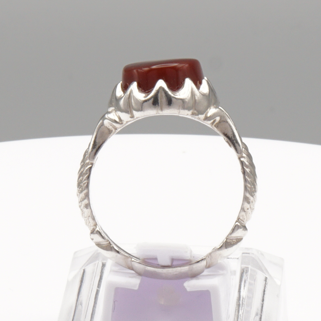 925 Silber Herrenring mit Jemen Achat - Aqeeq Yamani Handarbeit