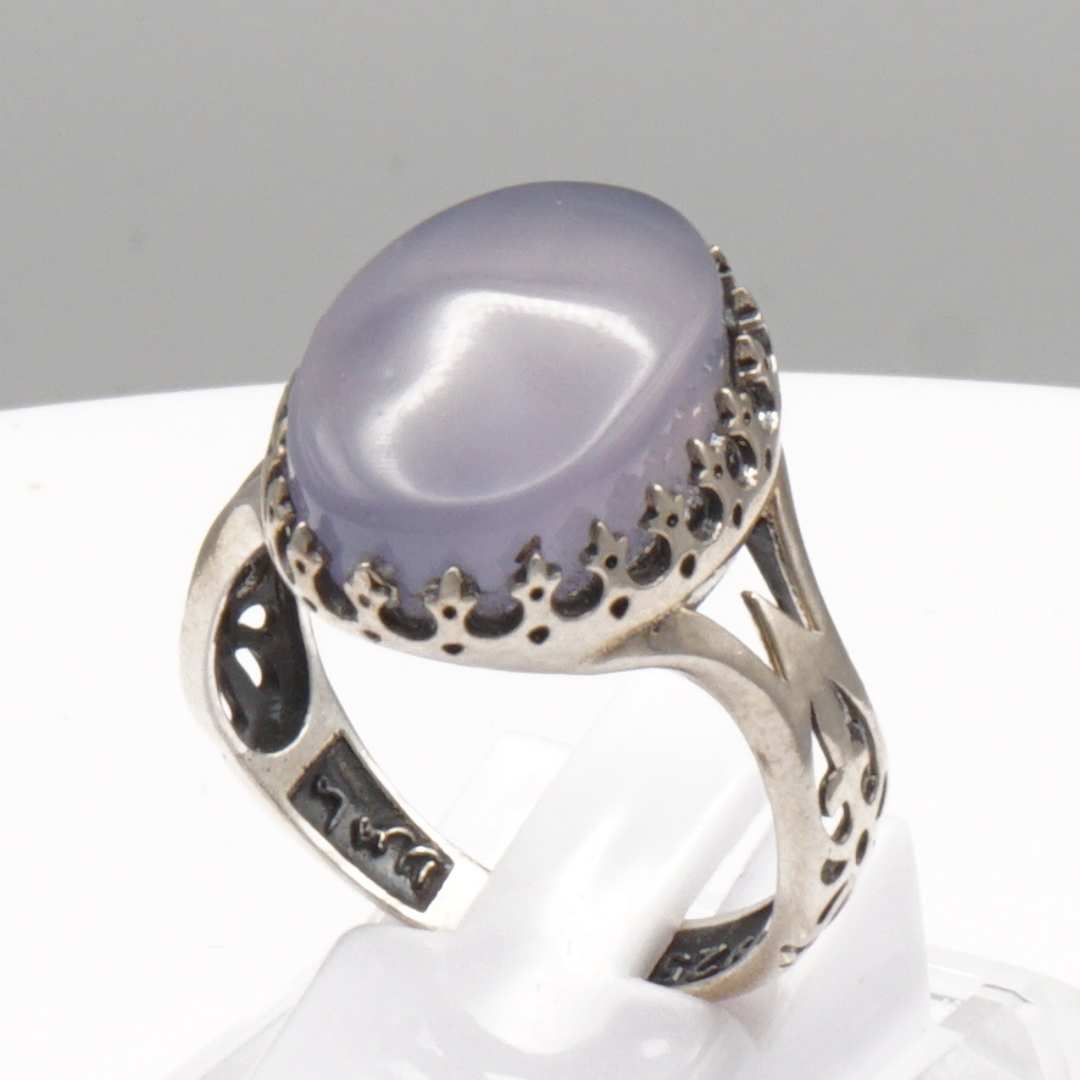 925 Silber Herrenring mit echtem Jemen Achat - Aqeeq Yamani