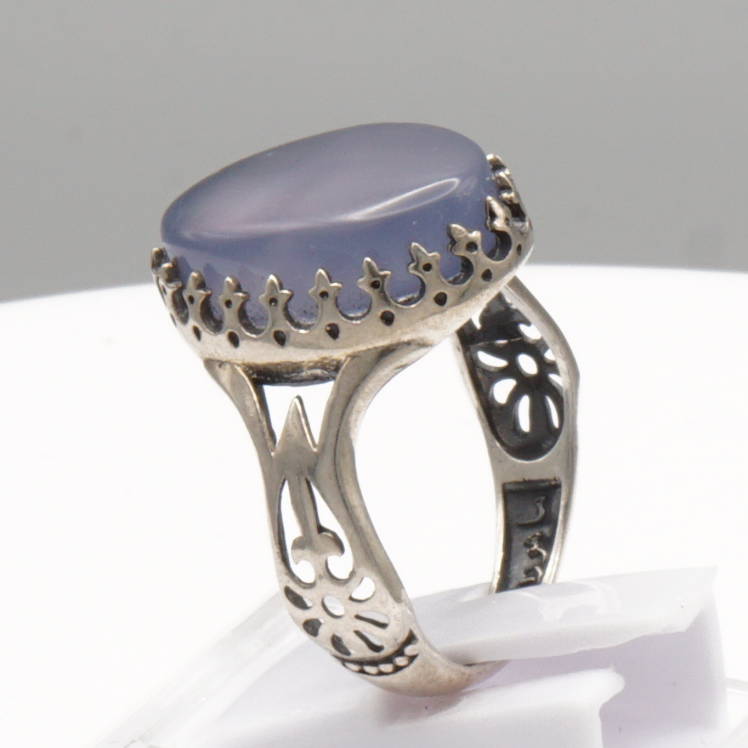 925 Silber Herrenring mit echtem Jemen Achat - Aqeeq Yamani