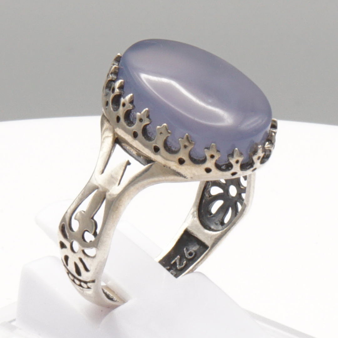 925 Silber Herrenring mit echtem Jemen Achat - Aqeeq Yamani