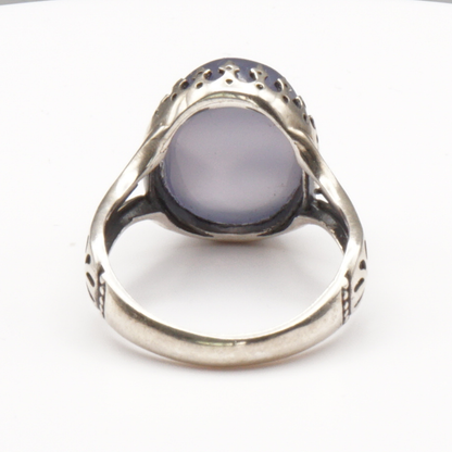 925 Silber Herrenring mit echtem Jemen Achat - Aqeeq Yamani