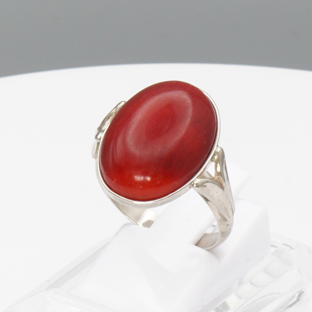 925 Silber Damen Ring mit roter Koralle - Marjan
