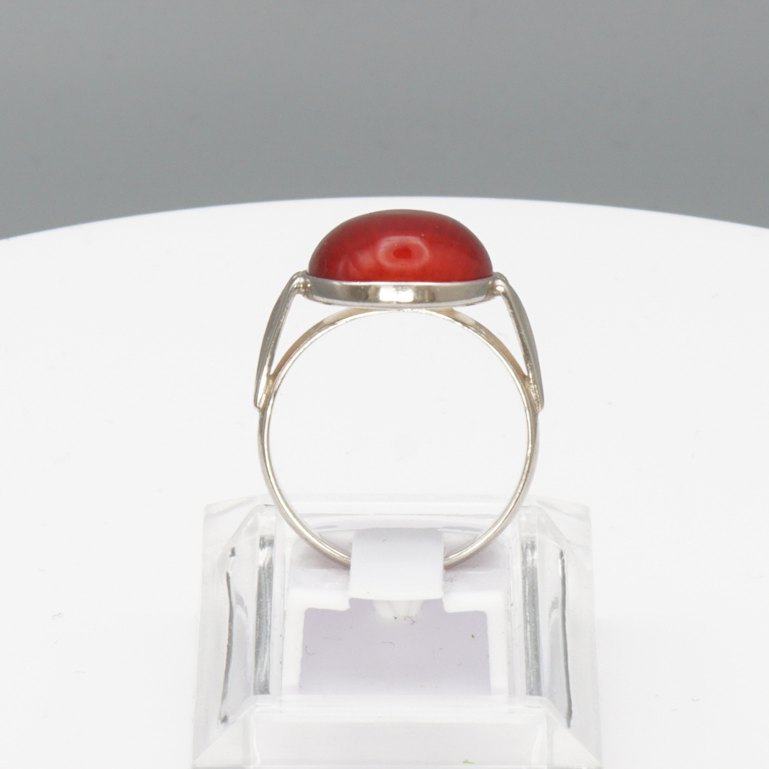 925 Silber Damen Ring mit roter Koralle - Marjan