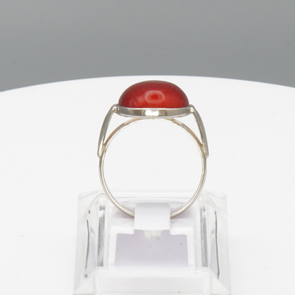 925 Silber Damen Ring mit roter Koralle - Marjan