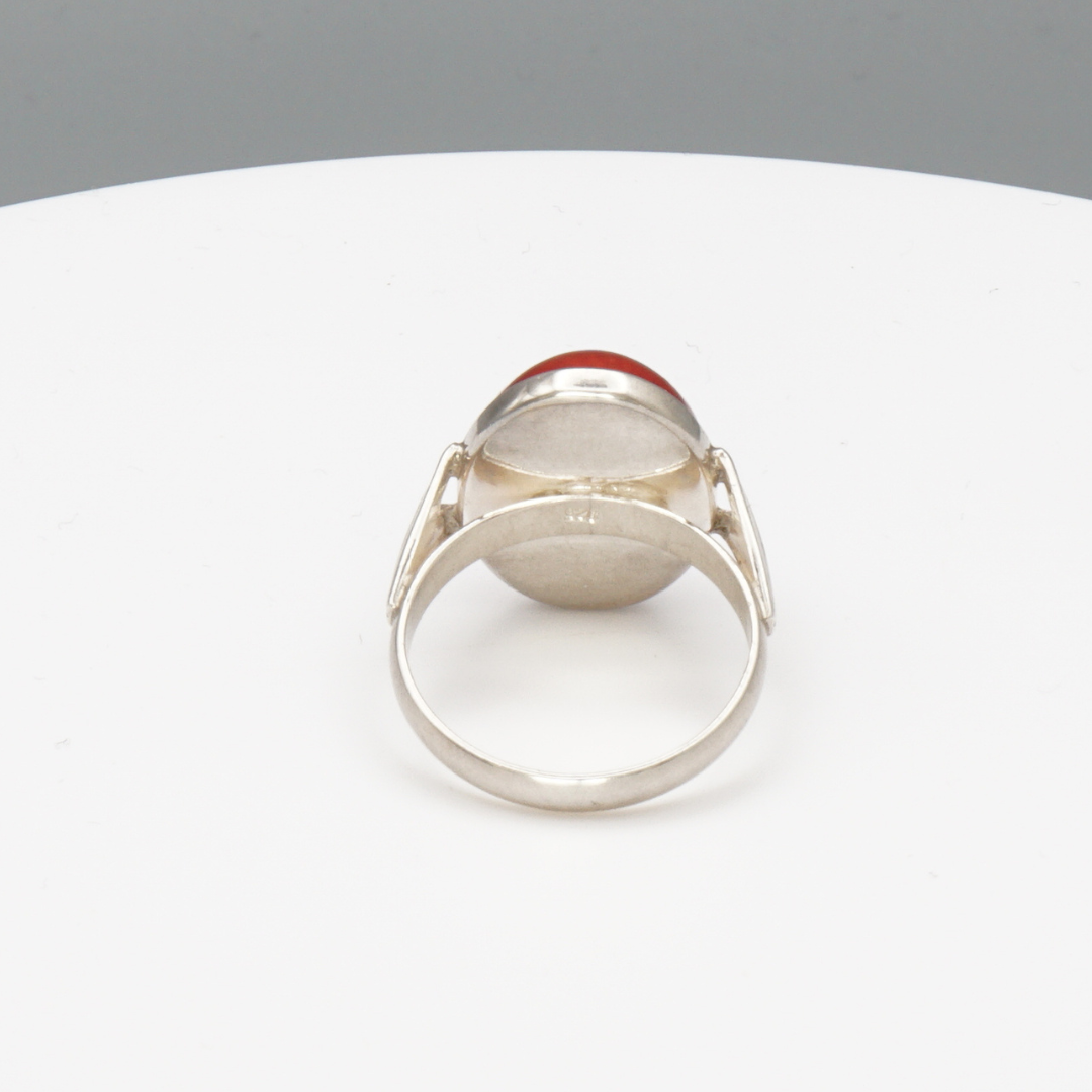 925 Silber Damen Ring mit roter Koralle - Marjan