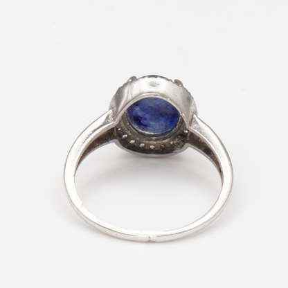 925 Silber Damen Ring mit natürlichem Saphir