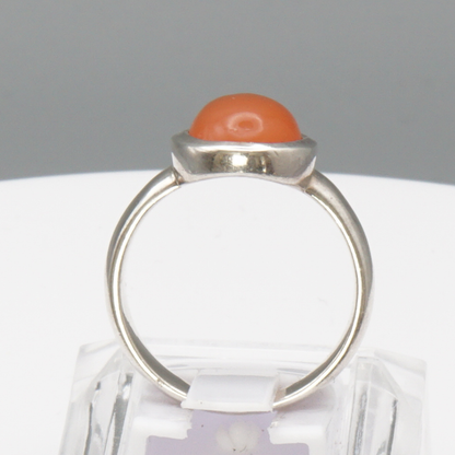 925 Massvier Silber Damen Ring mit Jemen Achat - Aqeeq - Handarbeit