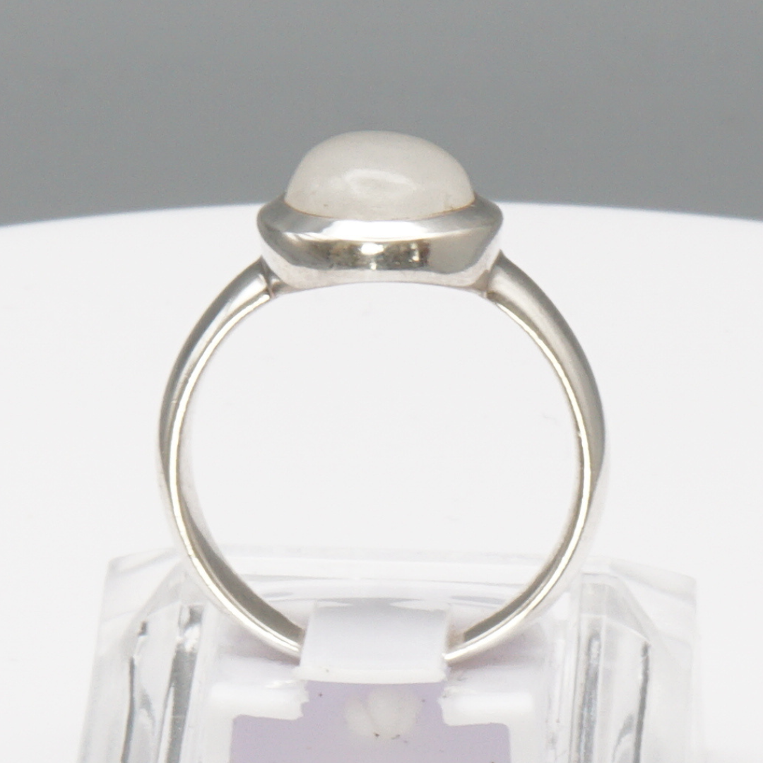 925 Silber Massiver Damen Ring mit echtem Mondstein - Handarbeit