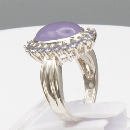 925 Luxus Silber Damenring – Achat und Rosa Turmalinsteine – Handarbeit Aqeeq