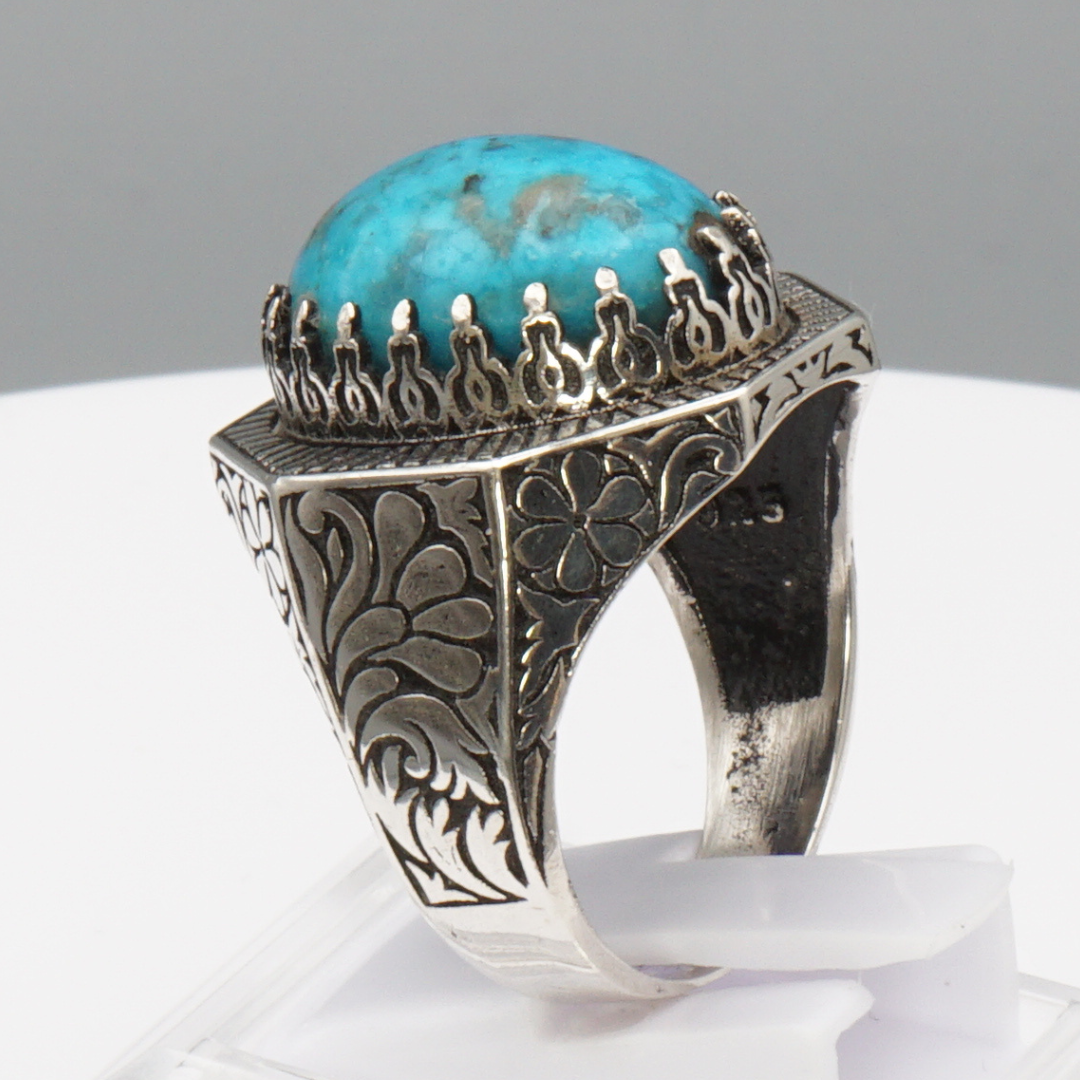 925 Silberring mit echtem Türkis "Firouz"