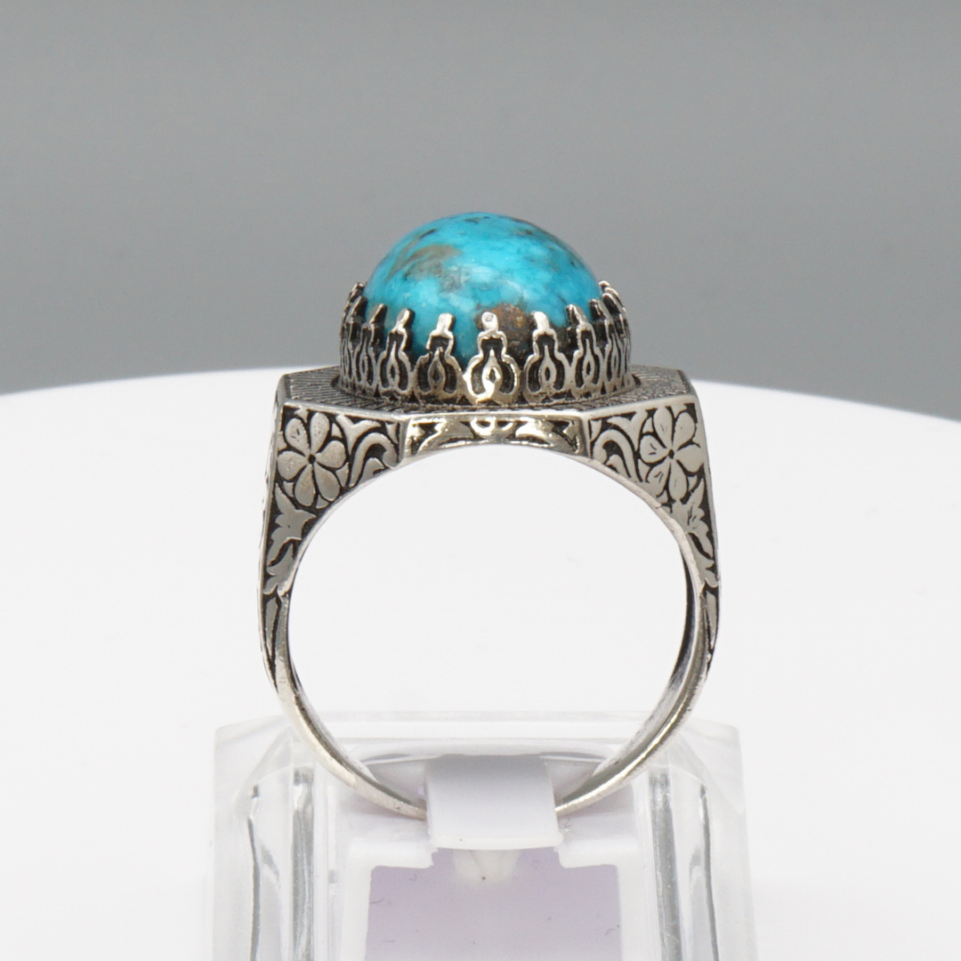 925 Silberring mit echtem Türkis "Firouz"