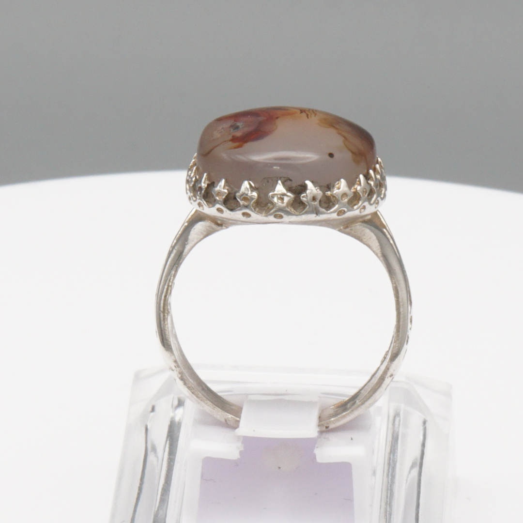 925 Silber Herrenring mit Jemen Achat - Aqeeq Yamani