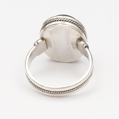 925 Silber Herrenring mit Jemen Achat - Aqeeq Yamani Handarbeit