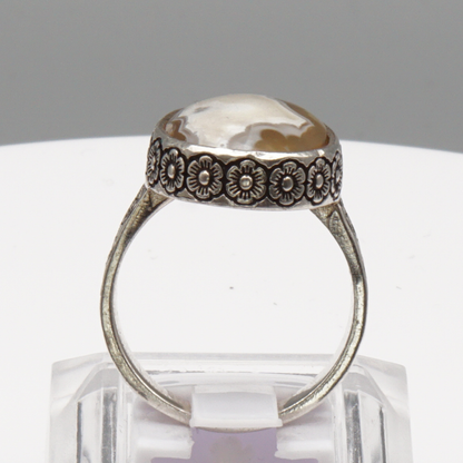 925 Silber Herrenring mit Jemen Achat - Aqeeq Yamani Handarbeit