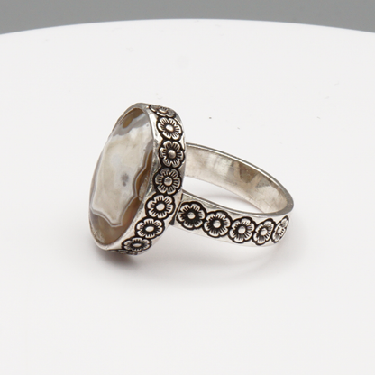925 Silber Herrenring mit Jemen Achat - Aqeeq Yamani Handarbeit
