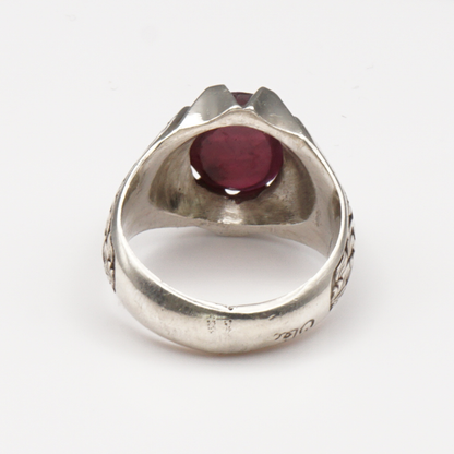 925 Silberring mit echtem Rubin - Yaqoot - Handarbeit