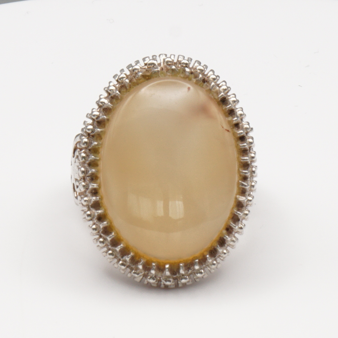 925 Silber Herrenring mit Jemen Achat - Aqeeq Yamani Handarbeit