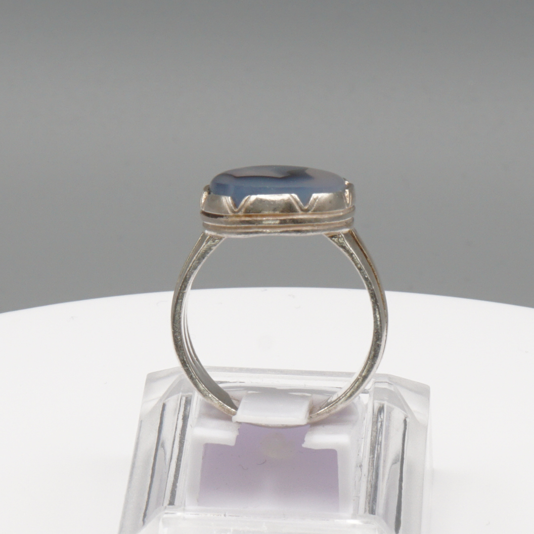 925 Silber Herrenring mit Jemen Achat - Aqeeq Yamani