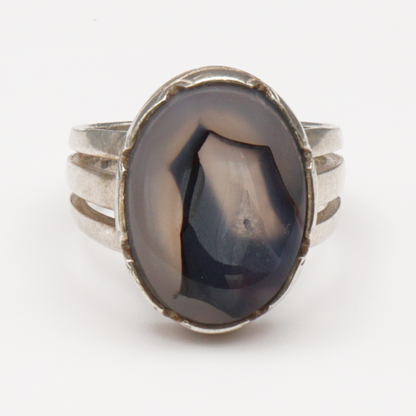925 Silber Herrenring mit Jemen Achat - Aqeeq Yamani