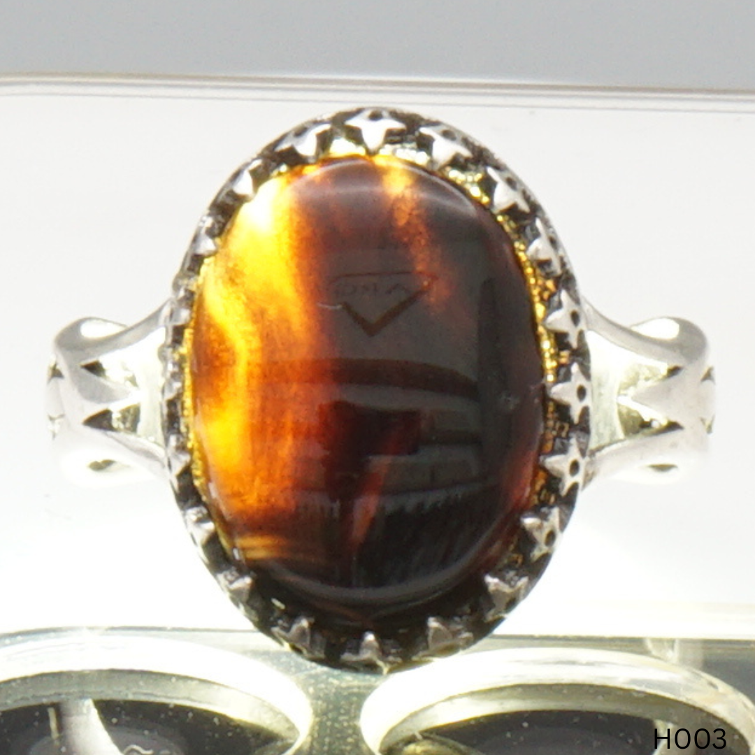 925 Silber Herrenring mit echtem Jemen Achat - Aqeeq Yamani