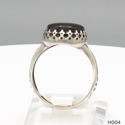 925 Silber Herrenring mit echtem Jemen Achat - Aqeeq Yamani