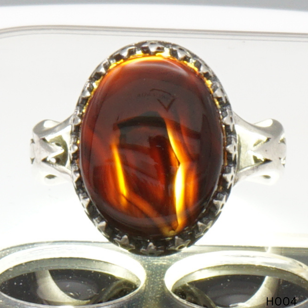 925 Silber Herrenring mit echtem Jemen Achat - Aqeeq Yamani