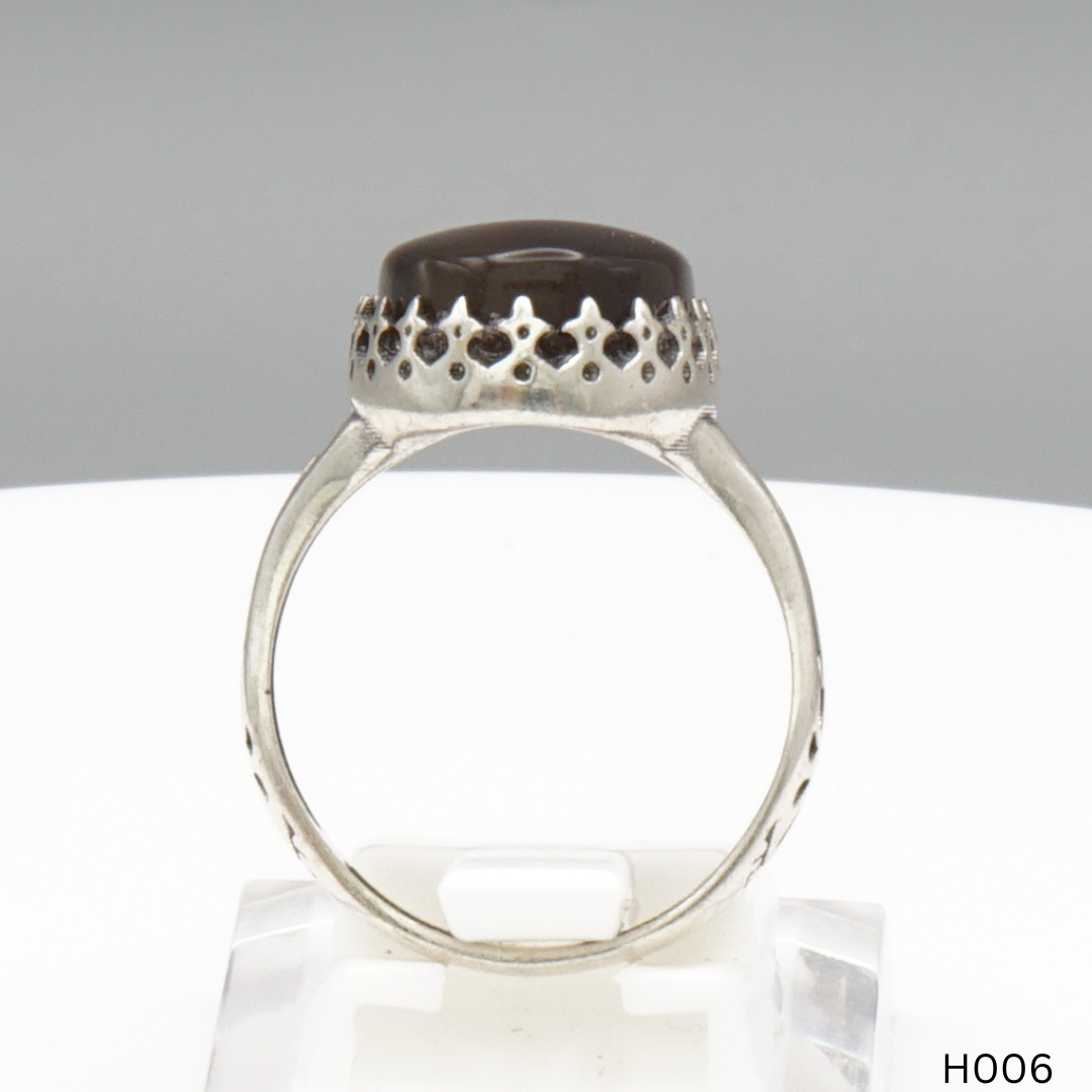 925 Silber Herrenring mit echtem Jemen Achat - Aqeeq Yamani