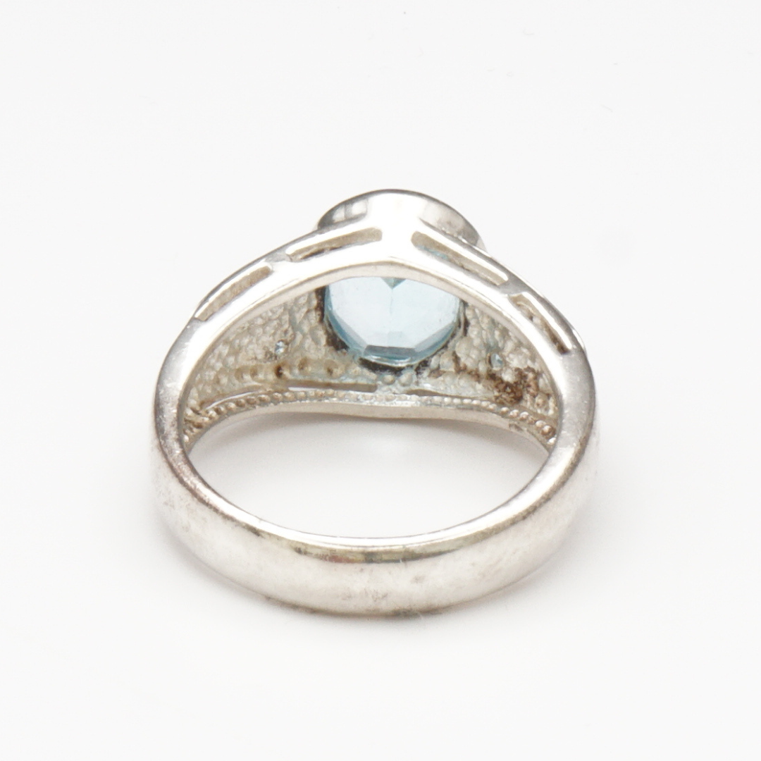 925 Silber Damenring – Blautopas