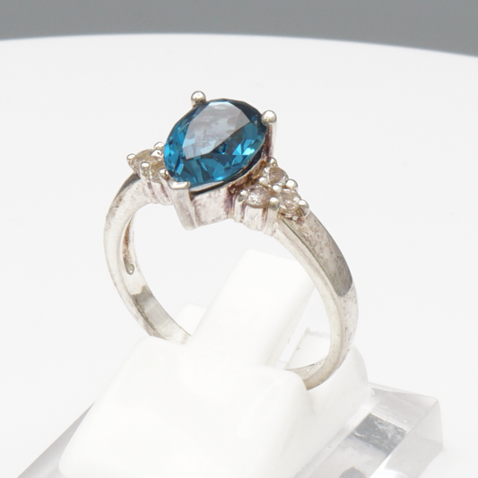 925 Silber Damenring – London-Topas