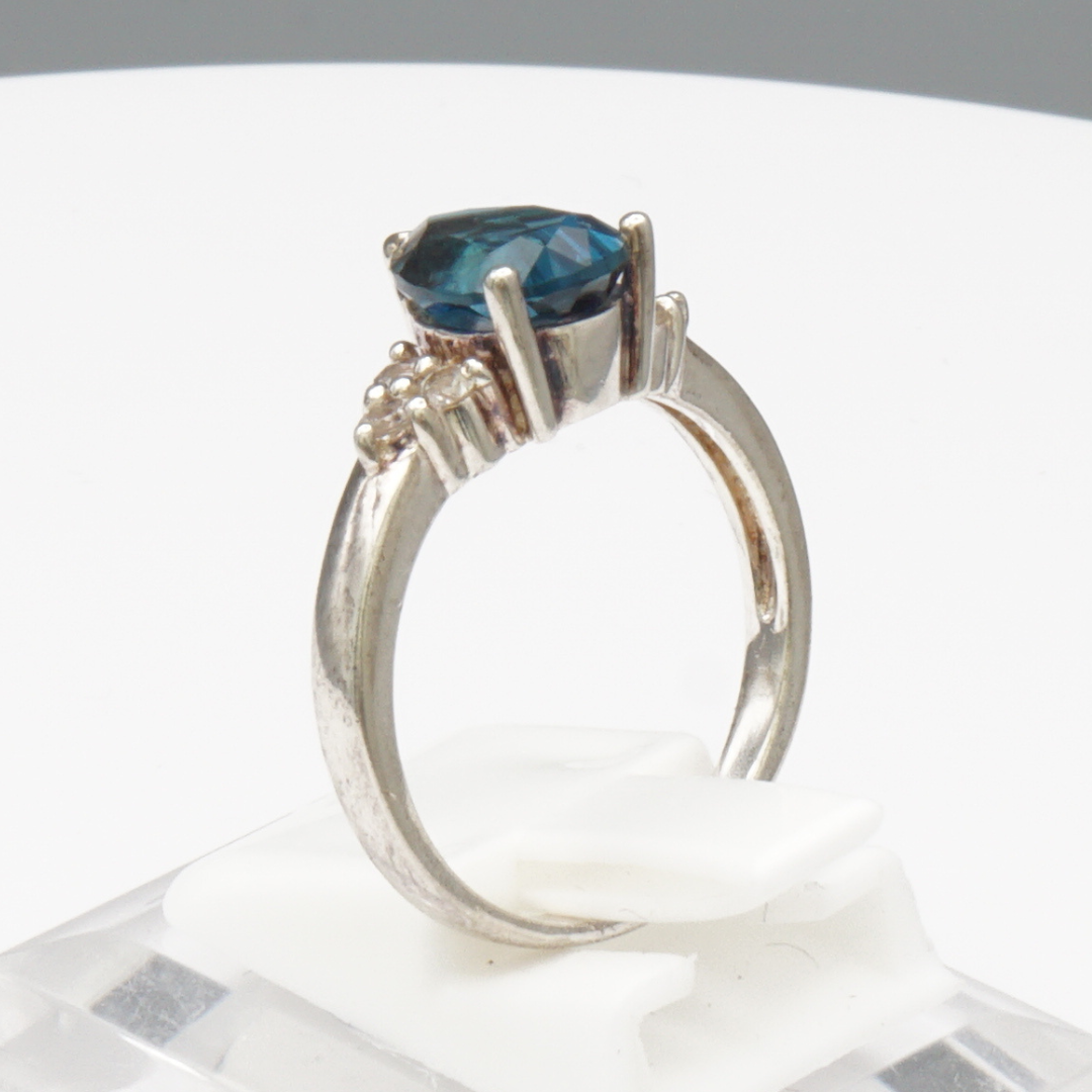 925 Silber Damenring – London-Topas