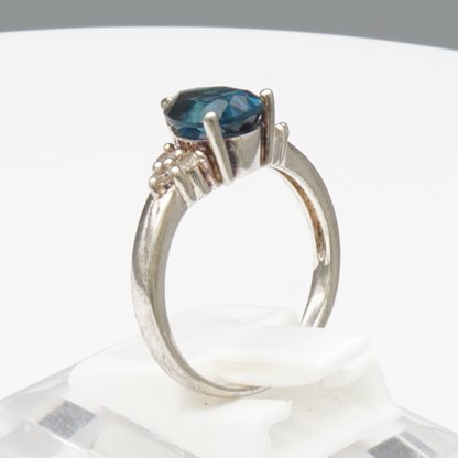 925 Silber Damenring – London-Topas