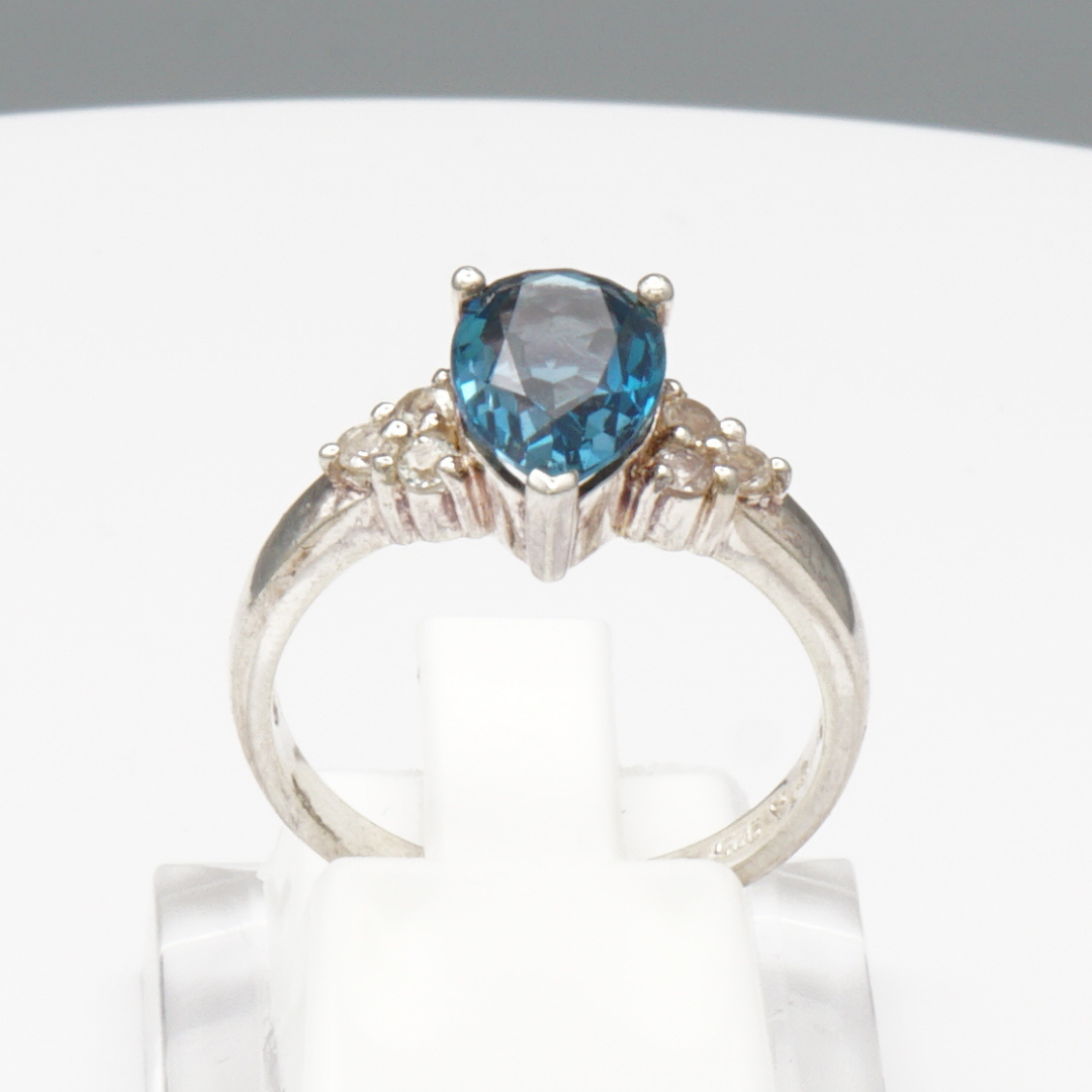 925 Silber Damenring – London-Topas