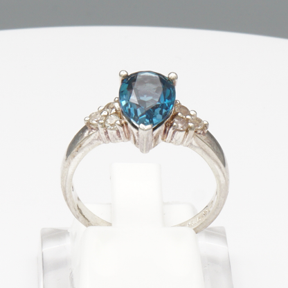 925 Silber Damenring – London-Topas