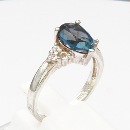 925 Silber Damenring – London-Topas